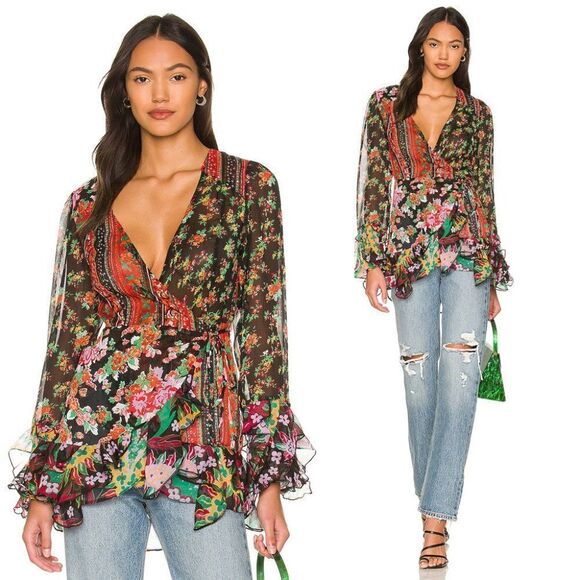 Free People X Revolve Magic Wrap Top - Multi Colored - Picture 1 of 2